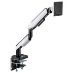 MXG HMA-12R Heavy Duty RGB Gaming Monitor Arm Gas Spring Monitor Arm, Up To 44lbs, 17'-49', VESA 75x75 100x100, Matte Black and Greyish White