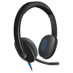 Logitech H540 USB Computer Headset, Noise Canceling Mic, On-Ear Controls, USB-A Connection, 981-000480