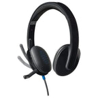 Logitech H540 USB Computer Headset, Noise Canceling Mic, On-Ear Controls, USB-A Connection, 981-000480