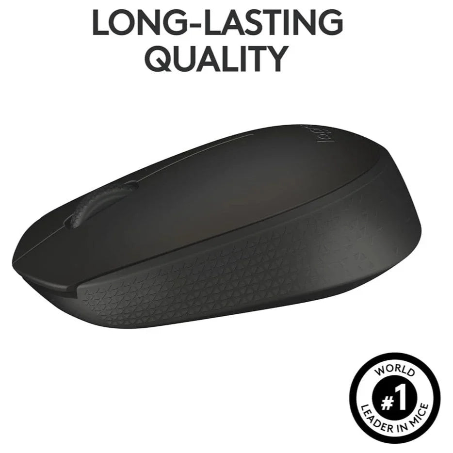 Logitech B170 Wireless Mouse, USB Receiver, Up To 10m Range, 12-Month Battery Life, Black