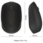 Logitech B170 Wireless Mouse, USB Receiver, Up To 10m Range, 12-Month Battery Life, Black