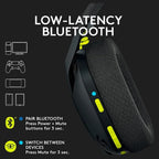 Logitech G435 Lightspeed Wireless Gaming Headset, Bluetooth Wireless, 18 Hours Play Time, Black and Neon Yellow