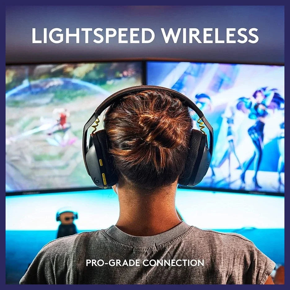 Logitech G435 Lightspeed Wireless Gaming Headset, Bluetooth Wireless, 18 Hours Play Time, Black and Neon Yellow