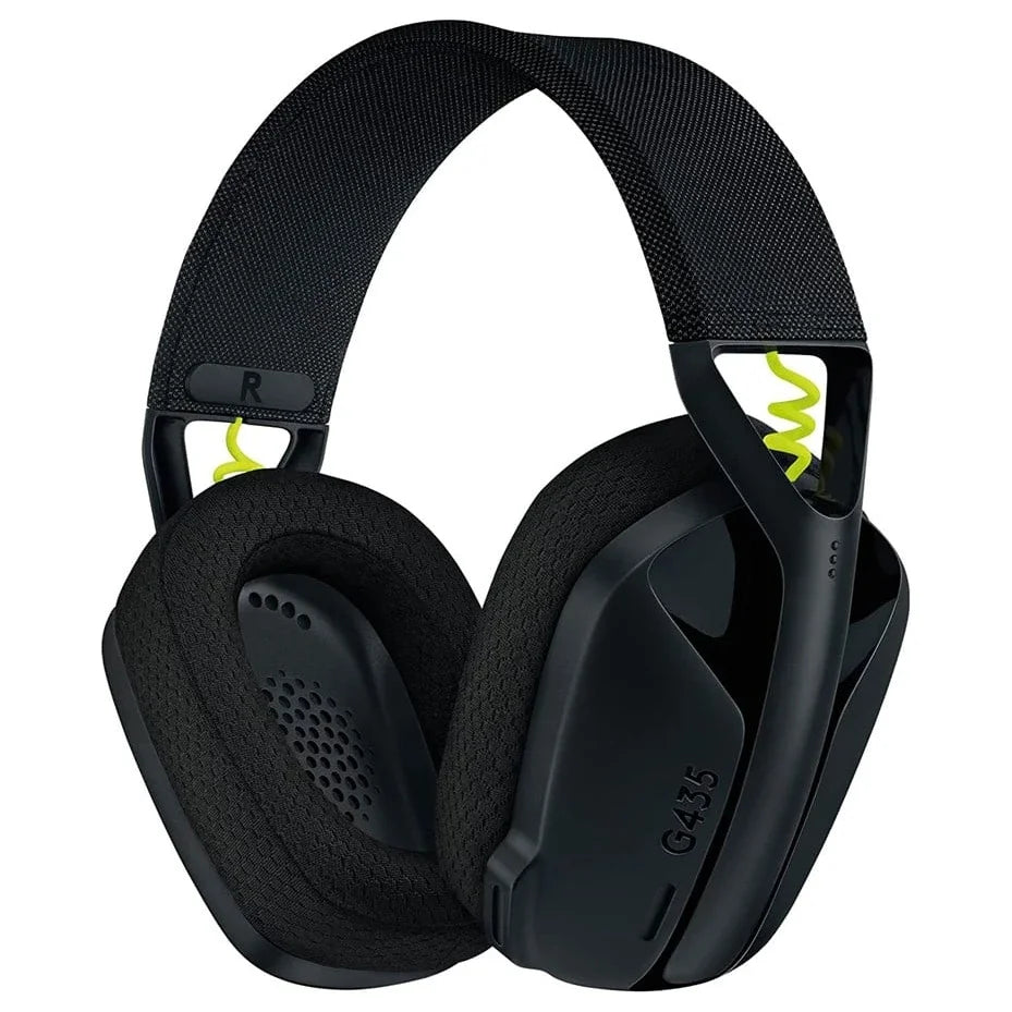 Logitech G435 Lightspeed Wireless Gaming Headset, Bluetooth Wireless, 18 Hours Play Time, Black and Neon Yellow