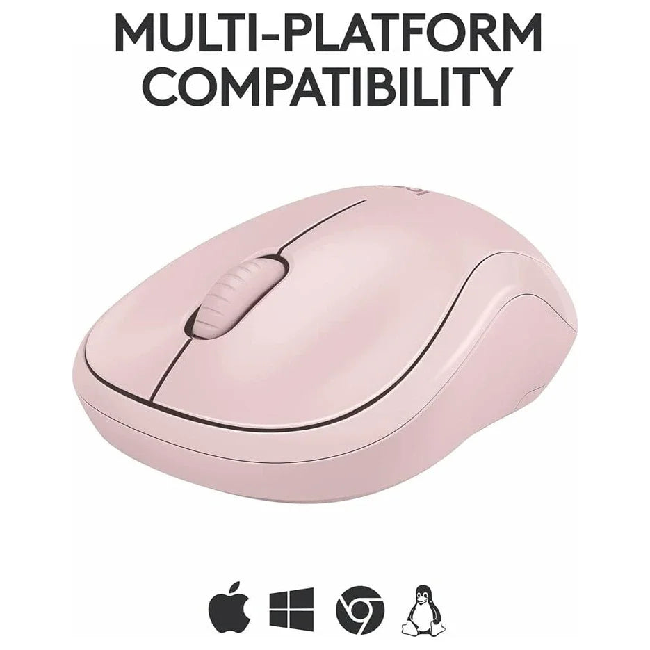 Logitech M240 Silent Wireless Mouse, Bluetooth, Silent Touch, Rose