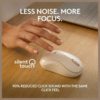 Logitech M240 Silent Bluetooth Wireless Mouse, Silent Touch, Off White