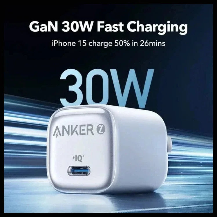 Anker Zolo Fast Charger Charger, 20W, Pd 3.0, 1-Port Usb-C, Black