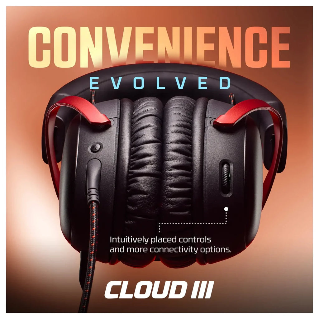 HyperX Cloud III Gaming Headset, Wired, Black, 727A8AA