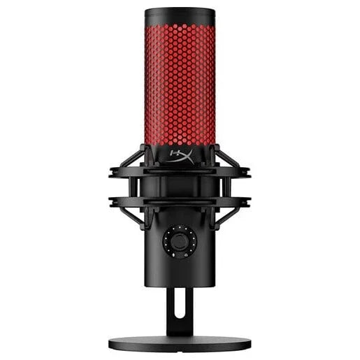 HyperX QuadCast 2 USB Gaming Microphone, 24-Bit 96kHz, 4 Selectable Polar Patterns, Tap-to-Mute, Mic Status LED, HyperX Red Lighting, 872V1AA