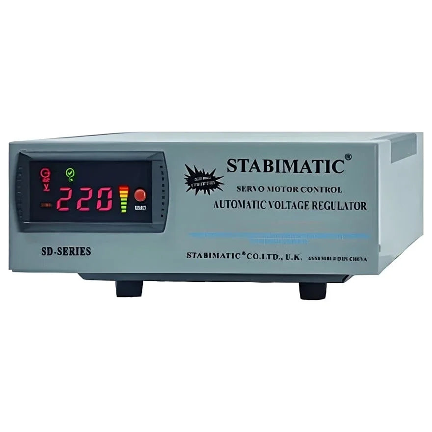 Stabimatic SD-1500C Voltage Stabilizer, 1500VA, 130-260V AC Input, 220/110V AC Output, (+)(-)1 To 2% Output Stability
