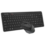 A4Tech FG2400 Air2 Wireless QuietKey Combo Set, 2.4G, 2000 DPI, 4-Level Adjustable, Black