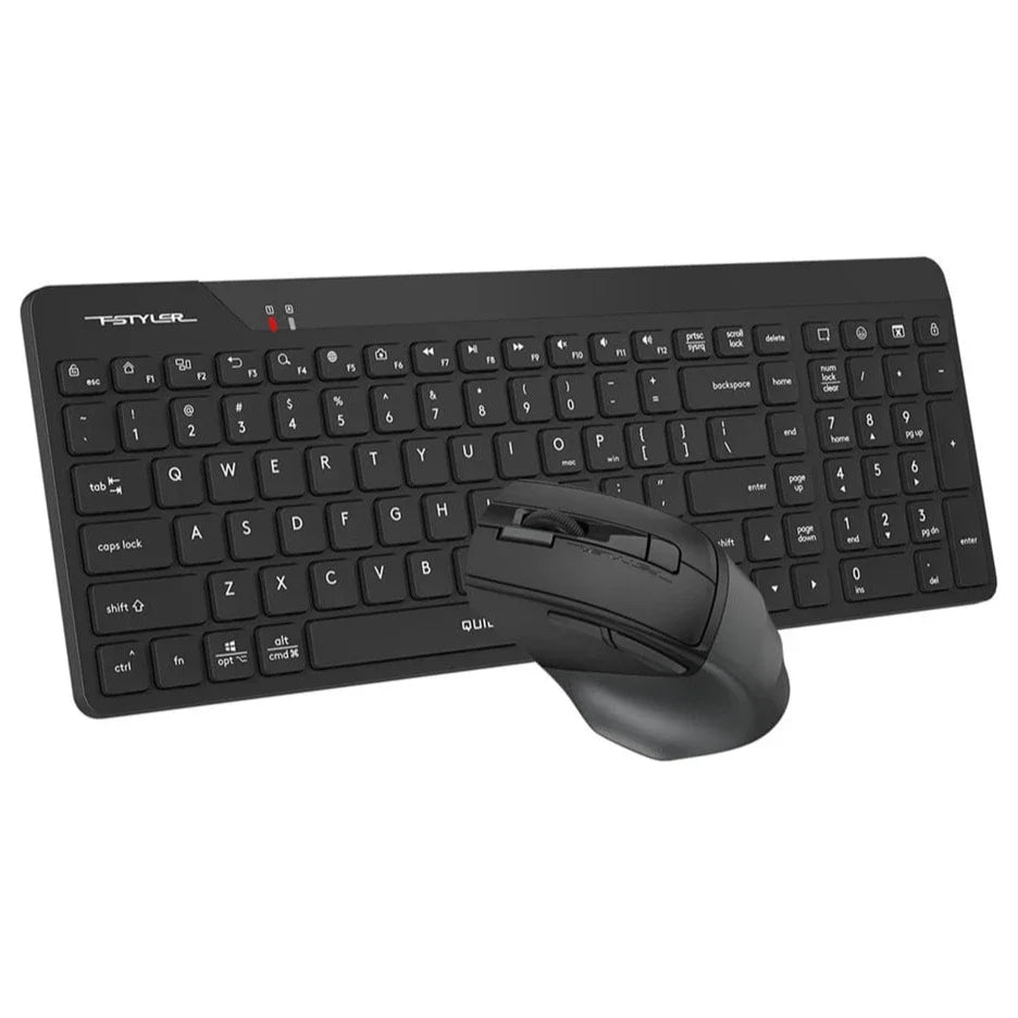 A4Tech FG2400 Air2 Wireless QuietKey Combo Set, 2.4G, 2000 DPI, 4-Level Adjustable, Black