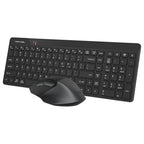 A4Tech FG2400 Air2 Wireless QuietKey Combo Set, 2.4G, 2000 DPI, 4-Level Adjustable, Black