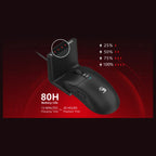A4Tech Bloody R72 Pro Duo Dual Mode Wireless Gaming Mouse, 2.4GHz and USB Connection, 26000 CPI, 1000Hz, 1ms, Black