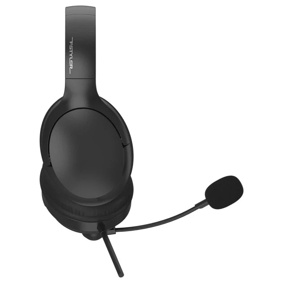 A4Tech FH280U Conference Headset, DSP Stereo Sound, Noise Cancelling, 40mm Speaker Unit, 10mm Rotating Microphone, Inline Remote Control, Black