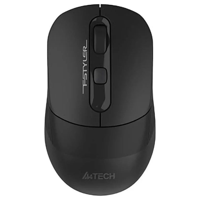 A4Tech FB10CS Dual Mode Rechargeable Wireless Mouse, BT and 2.4GHz, 2000 DPI, Silent Clicks, Stone Black, FB10C(S)
