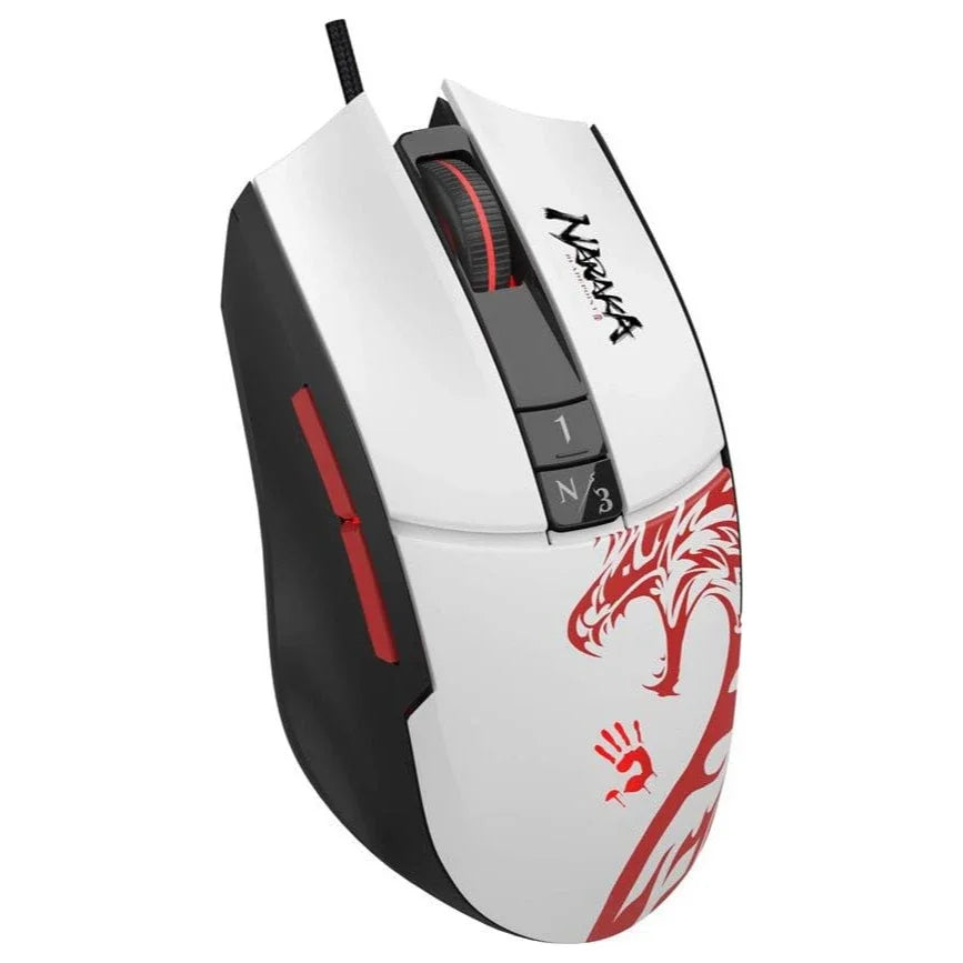 Bloody L65 Max Lightweight Gaming Mouse, 12000 CPI, 2000 Hz Report Rate, 4M Onboard Memory, RGB Animation, Naraka