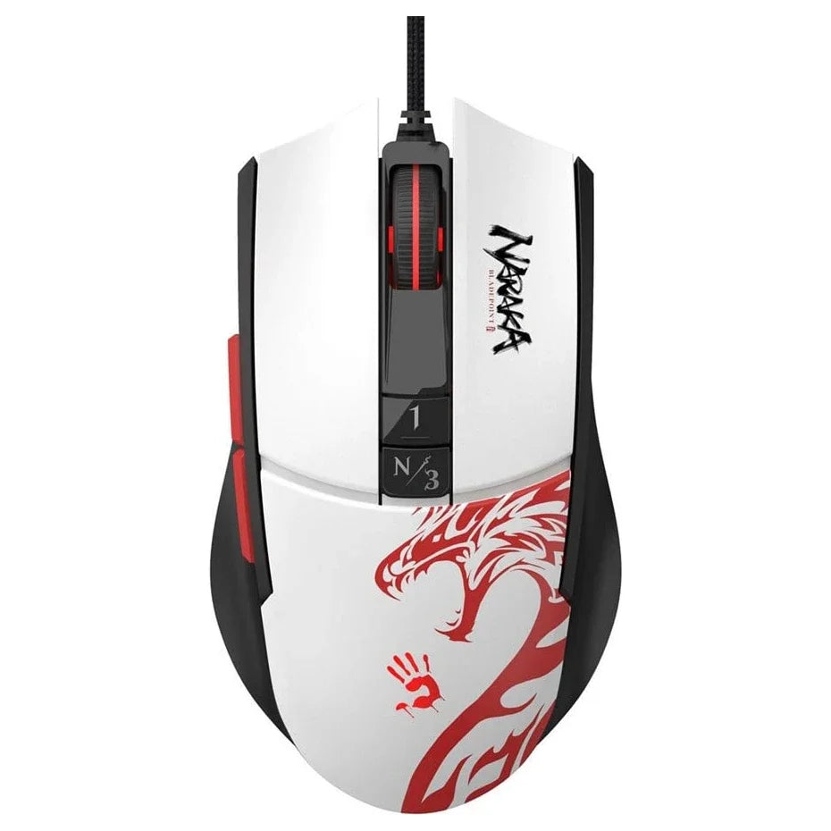 Bloody L65 Max Lightweight Gaming Mouse, 12000 CPI, 2000 Hz Report Rate, 4M Onboard Memory, RGB Animation, Naraka