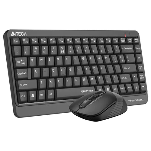 A4Tech FGS1110Q Fstyler Wireless Keyboard and Mouse Combo Set, 2.4G, Quiet Key, 2000 DPI, Grey