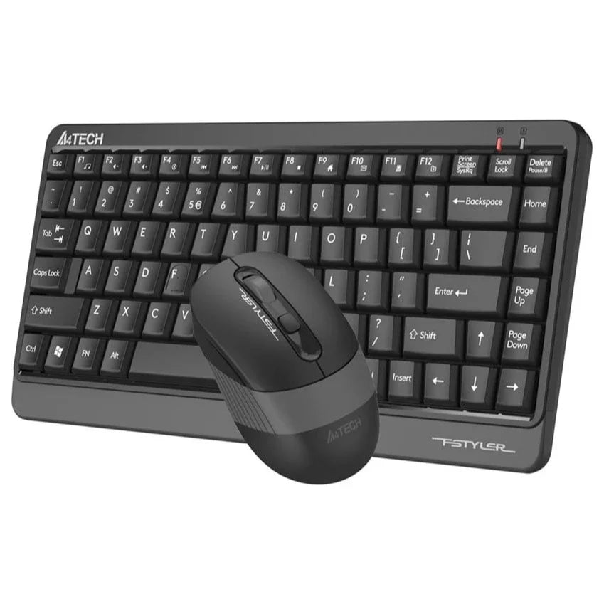 A4Tech FGS1110Q Fstyler Wireless Keyboard and Mouse Combo Set, 2.4G, Quiet Key, 2000 DPI, Grey