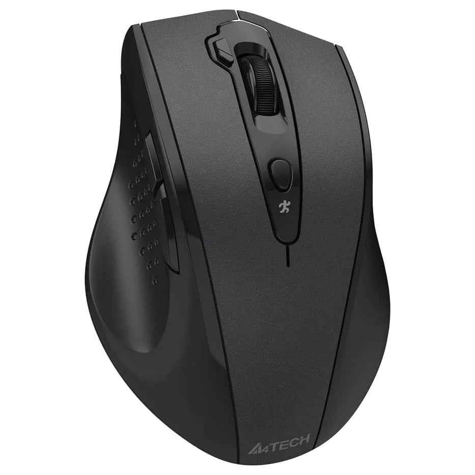 A4Tech G7-810 Air2 Wireless Mouse, 2.4GHz, 2000 DPI, Nano USB-A Receiver, USB-C Adaptor, Black