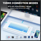 AULA F75 Pro Wireless Mechanical Keyboard, Tri-Mode, 75% 81-Key, Hot-Swap, Pre-Lubed Linear Switches, 16.8 Million RGB Backlit, Gradient Blue and White