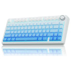 AULA F75 Pro Wireless Mechanical Keyboard, Tri-Mode, 75% 81-Key, Hot-Swap, Pre-Lubed Linear Switches, 16.8 Million RGB Backlit, Gradient Blue and White