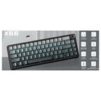 ATTACK SHARK X66 Wireless Mechanical Keyboard, 60% Layout, Hot-Swappable Strawberry Switch, Bluetooth 5.0, 2.4GHz, USB-C, 3000mAh, Cheese White