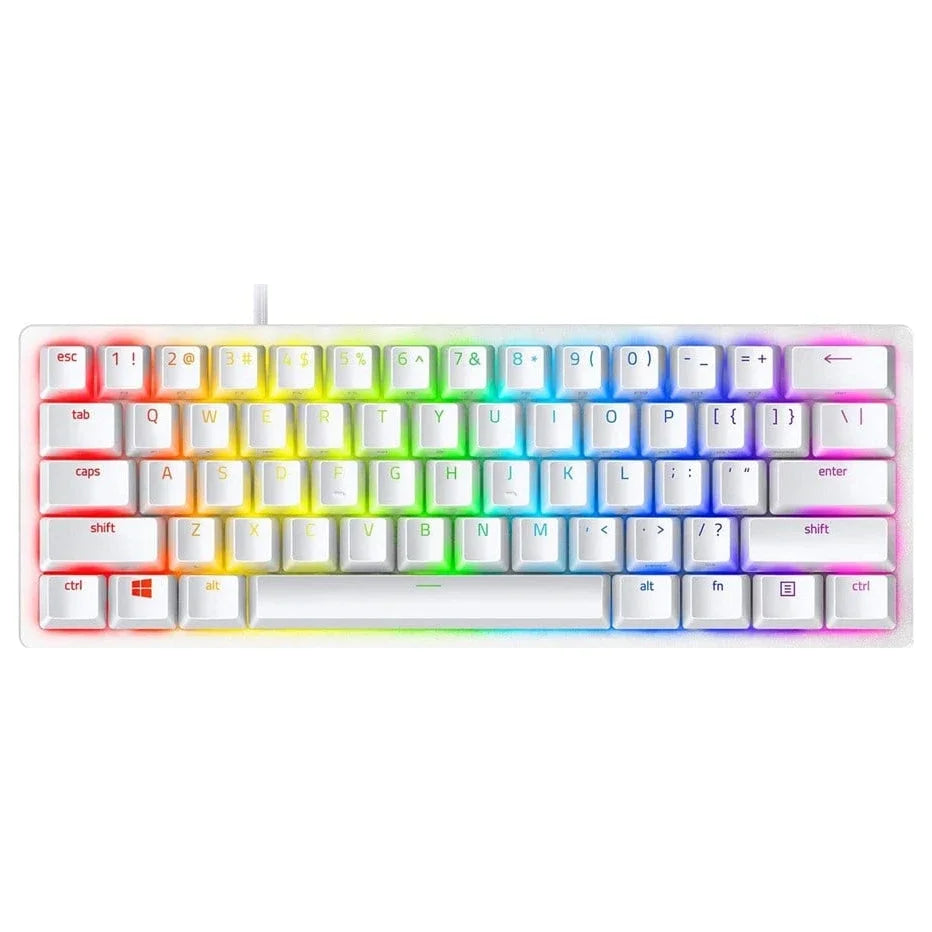 Razer Huntsman Mini Gaming Keyboard, Razer Optical Switches, Clicky Optical Switch Purple, 60% Form Factor, Chroma RGB Lighting, US, Mercury, RZ03-03390300-R3M1