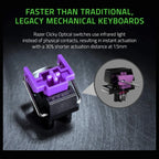 Razer Huntsman Mini Gaming Keyboard, Razer Optical Switches, Clicky Optical Switch Purple, 60% Form Factor, Chroma RGB Lighting, US, Mercury, RZ03-03390300-R3M1