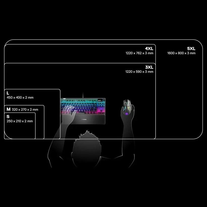 SteelSeries QcK Cloth Gaming Mouse Pad Large, 450mm x 400mm x 2mm, 63003