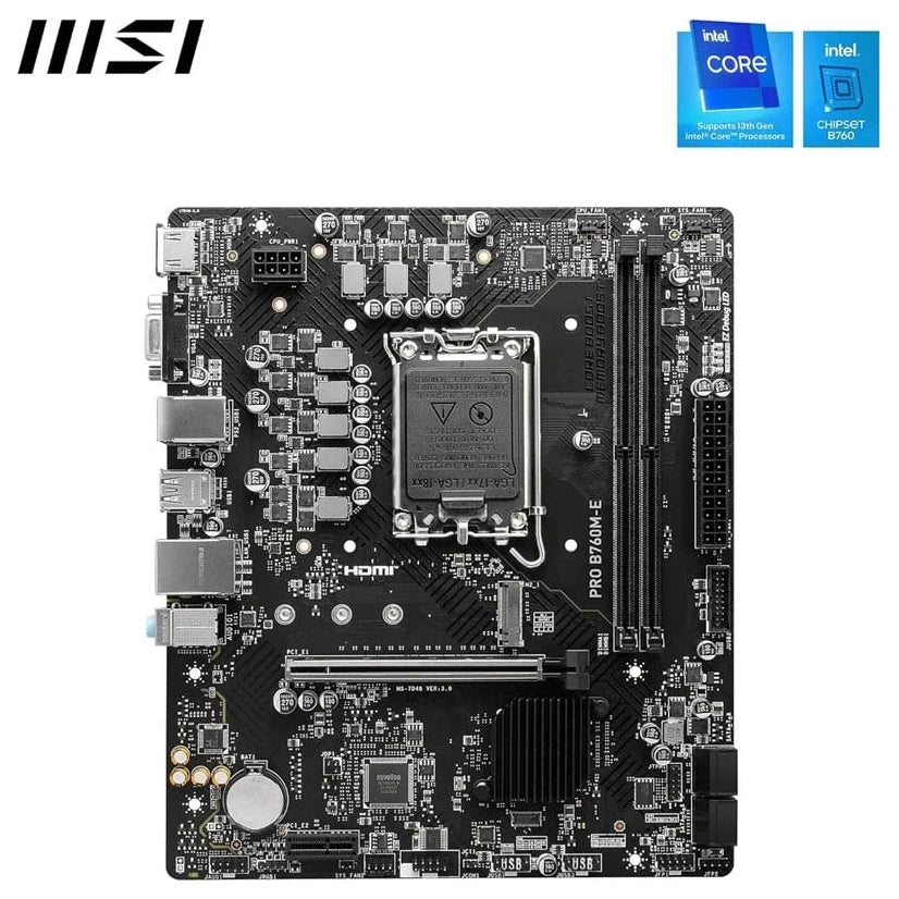 MSI PRO B760M-E Motherboard, LGA 1700, DDR5 6400+MHz OC