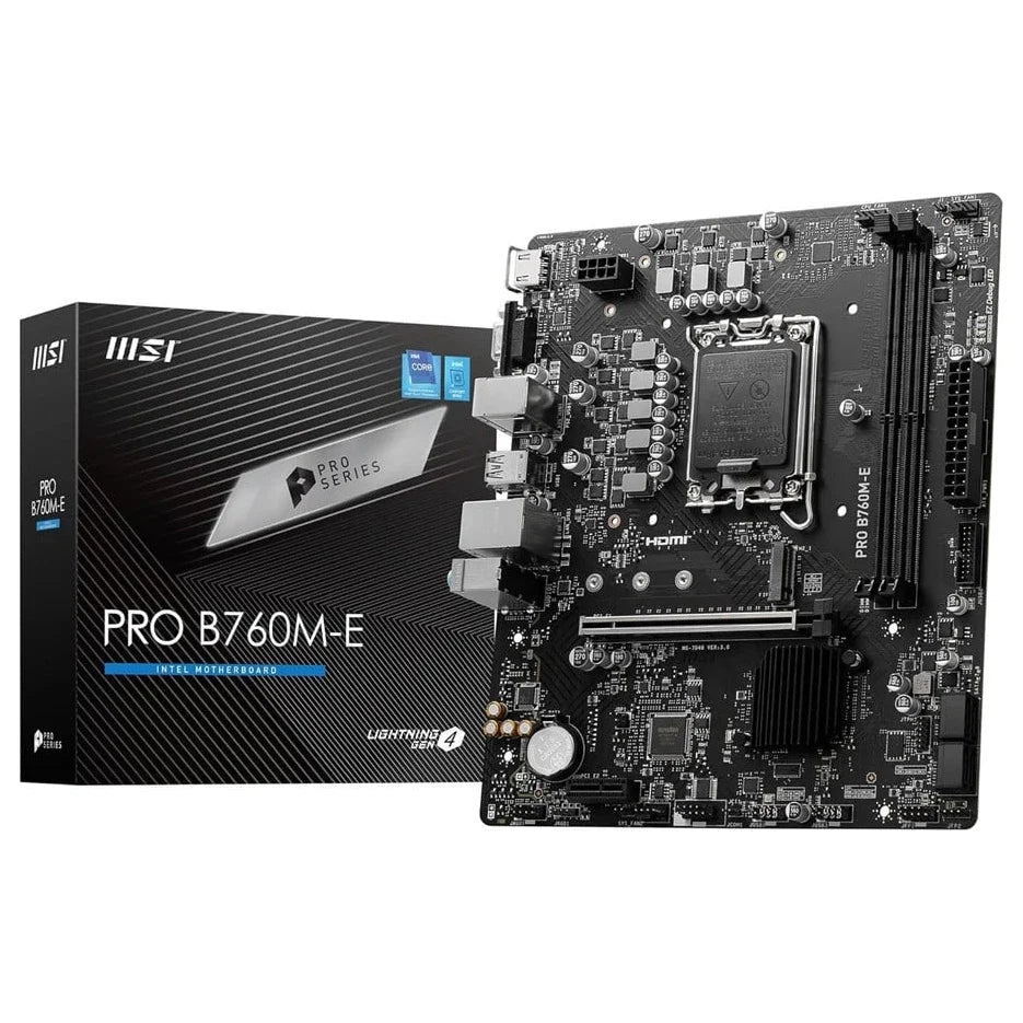 MSI PRO B760M-E Motherboard, LGA 1700, DDR5 6400+MHz OC