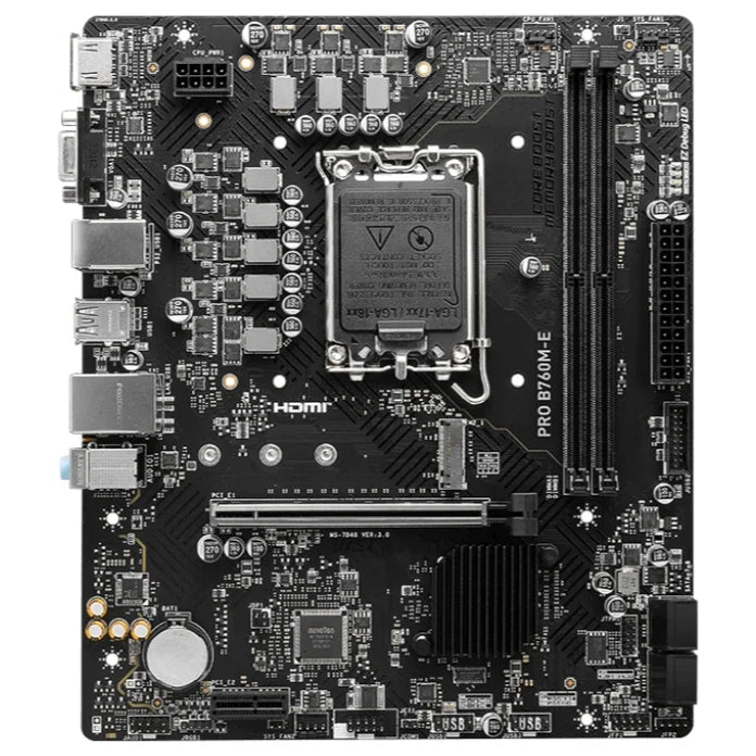 MSI PRO B760M-E Motherboard, LGA 1700, DDR5 6400+MHz OC