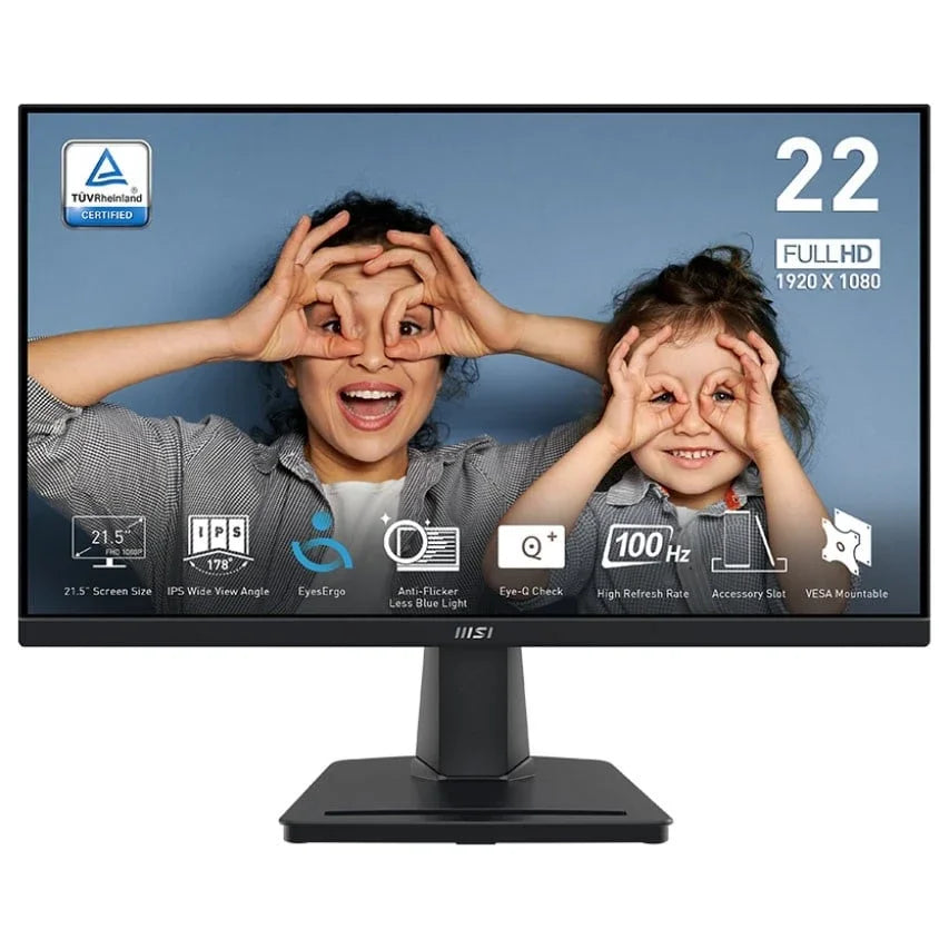 MSI PRO MP225 Business Monitor, 21.5', FHD 1920x1080, IPS, 100Hz, 1ms MPRT, HDMI 1.4b, D-Sub VGA