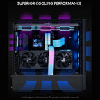 Lian Li LANCOOL 207 Computer Case, Compact ATX Design, 2x140mm ARGB Fans, 2x120mm PWM Fans, USB Type-C, Tempered Glass Side Panel, Black