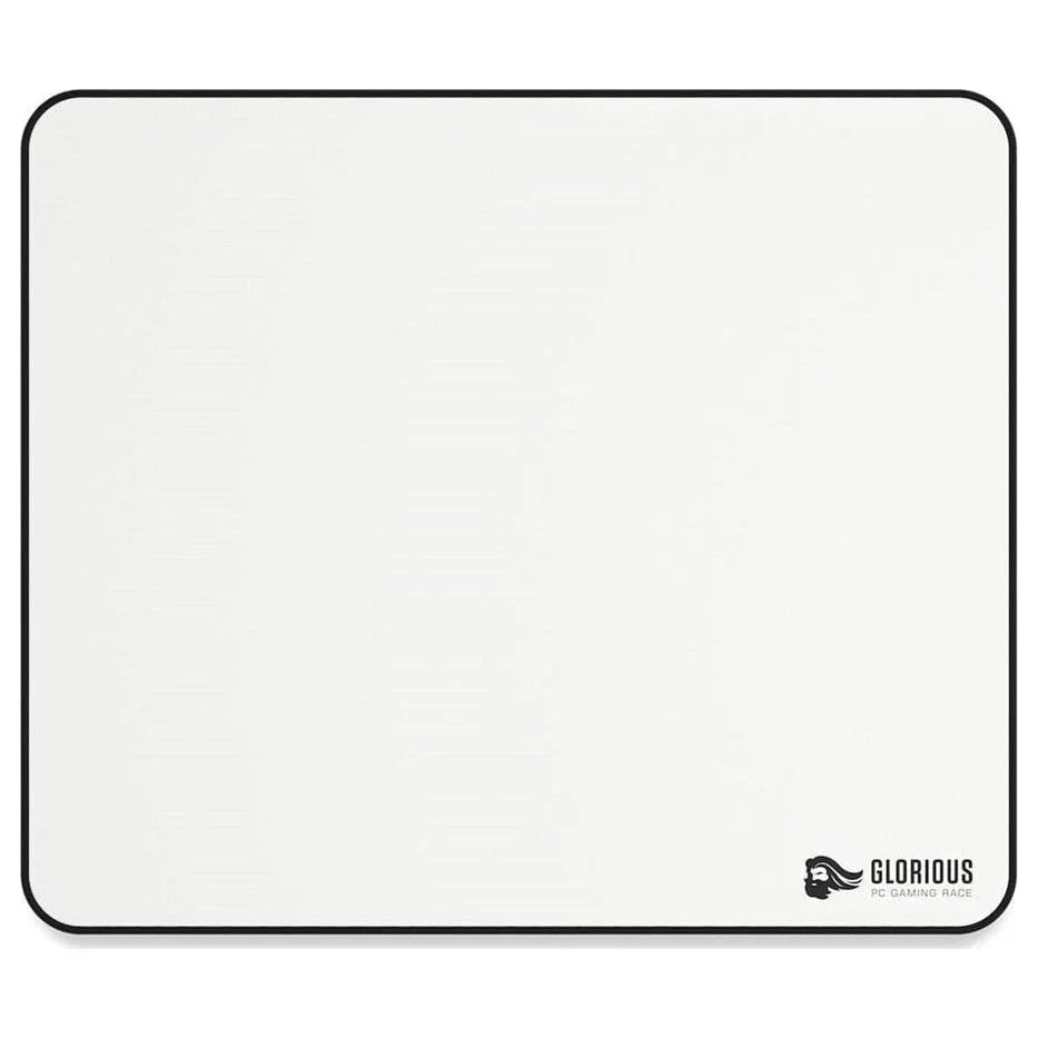 Glorious Large Pro Gaming Mouse Pad Waterproof, Non-slip Rubber Base, Stitched Edges, 11'x13', White, GW-L