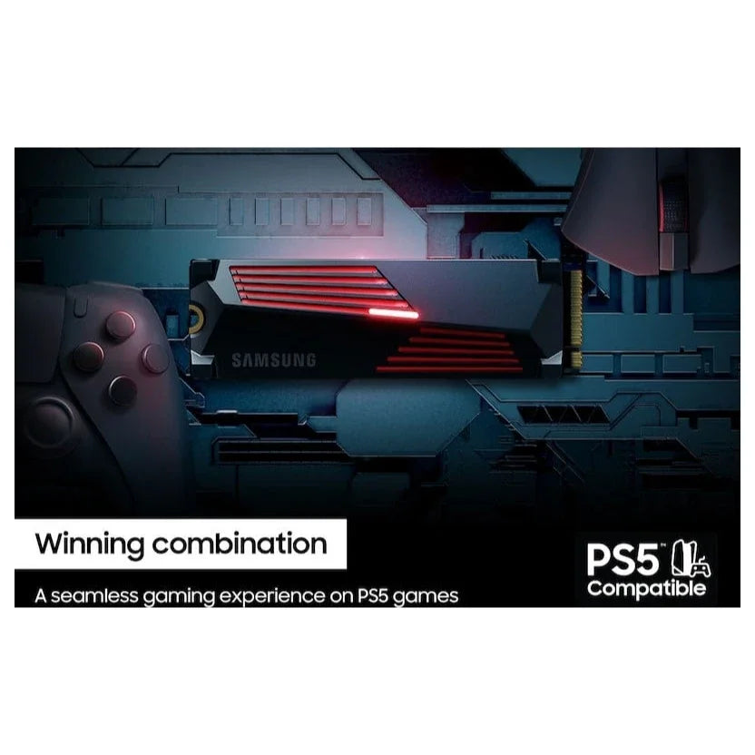 Samsung 990 PRO With Heatsink Internal SSD, 2TB, PCIe Gen4x4, NVMe 2.0, M.2 2280, Up To 7,450MB/s Read, PS5 Compatible