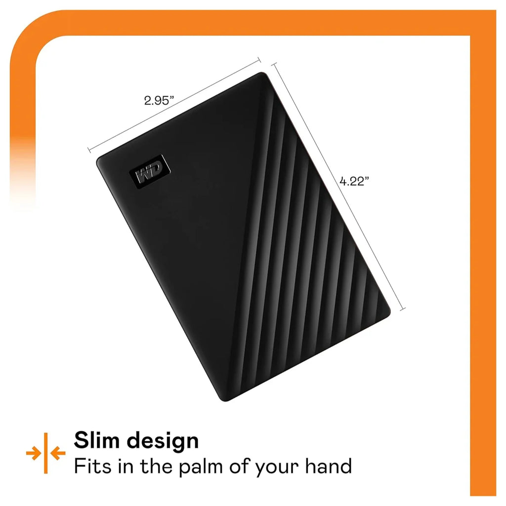 WD My Passport Portable External Hard Drive, 2TB USB 3.1/USB 3.0 Compatible Black WDBYVG0020BBK-WESN