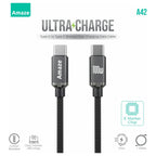 Amaze Ultra Charge Type C to Type C Cable, 100W PD, 1m, A42 Black
