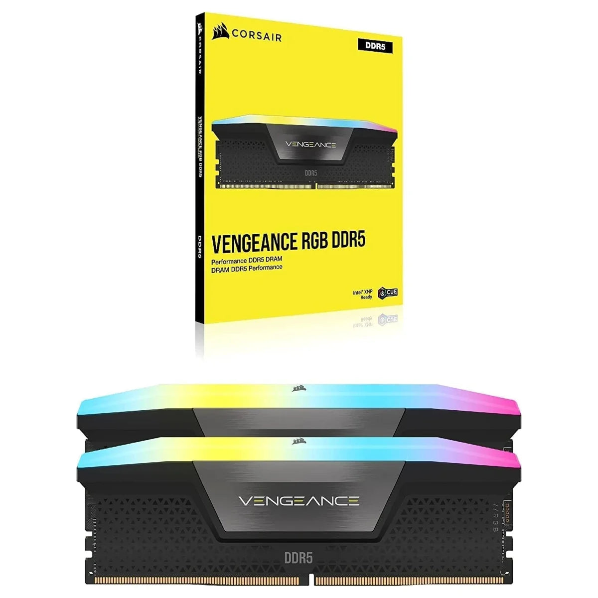 CORSAIR Vengeance RGB DDR5 RAM 32GB 2x16GB 6200MT/s CL36 Intel XMP iCUE Compatible Black