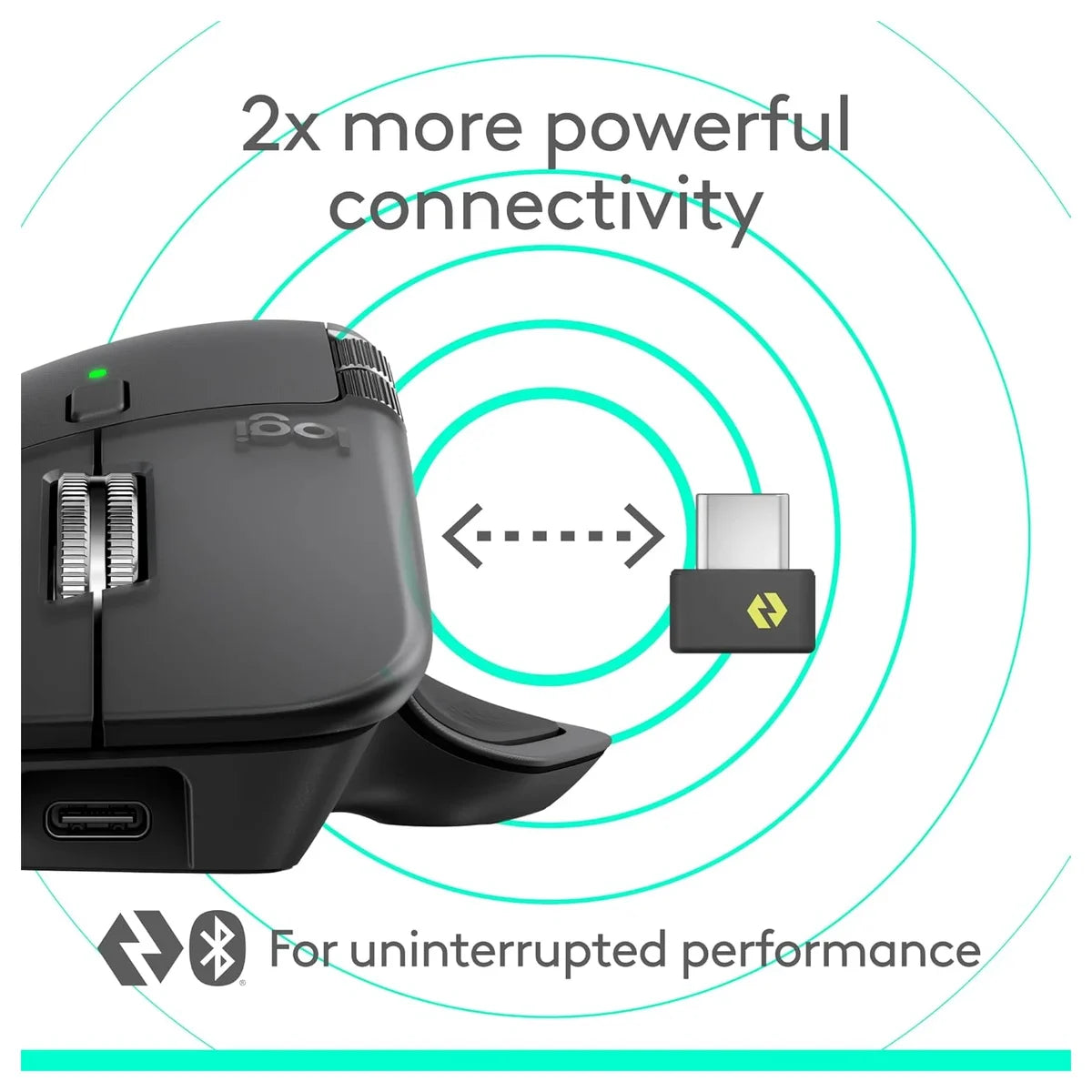 Logitech MX Master 4 Wireless Mouse, Bluetooth, USB-C Charging, Graphite 910-007565