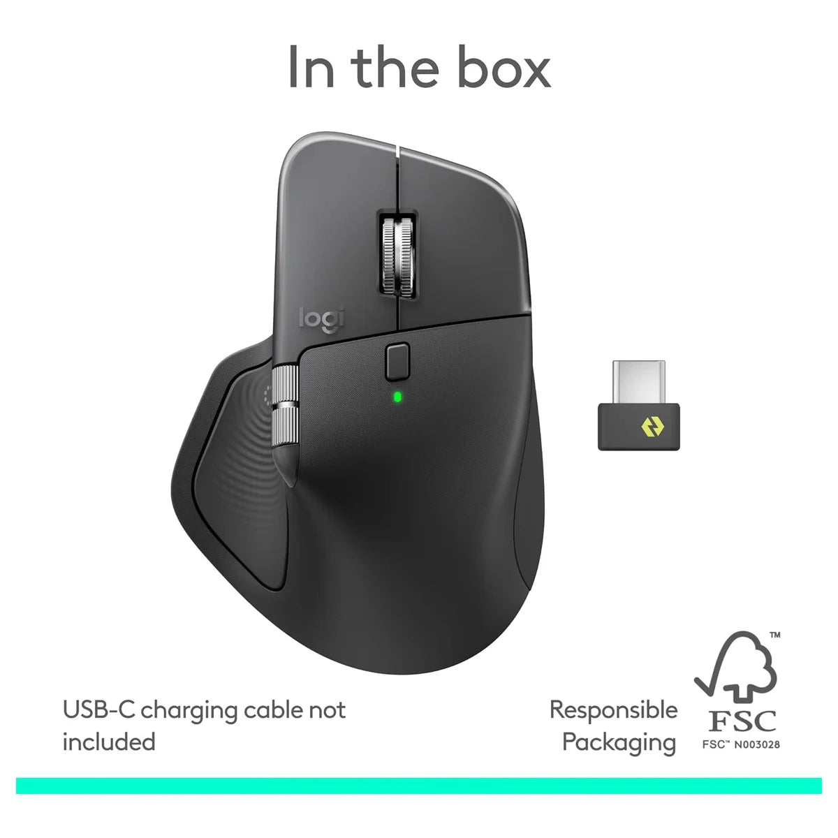 Logitech MX Master 4 Wireless Mouse, Bluetooth, USB-C Charging, Graphite 910-007565
