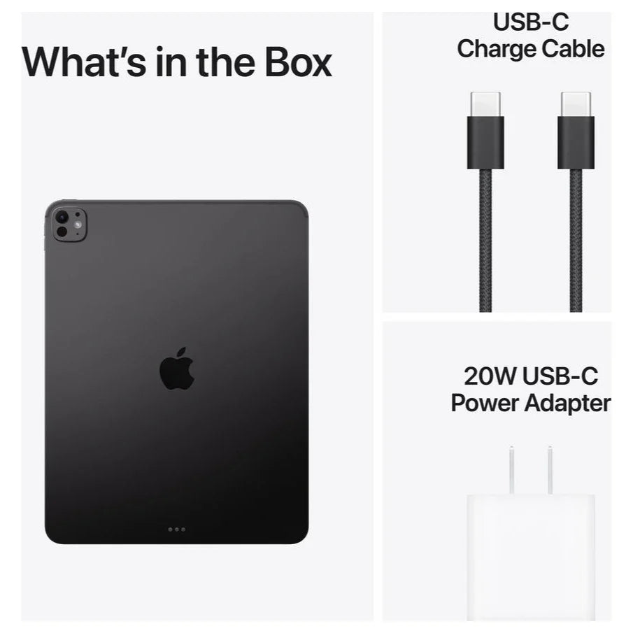Apple 13' iPad Pro M5 Chip, M5 9-Core CPU 10-Core GPU 16-Core Neural Engine, 12GB RAM 512GB Storage, Wi-Fi 7 Bluetooth 6, Space Black, MDYL4