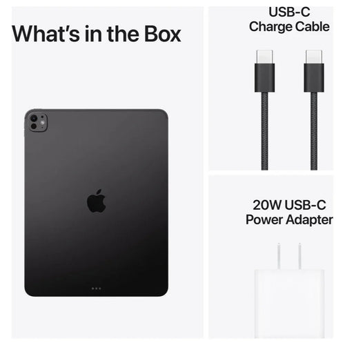 Apple 13" iPad Pro M5 Chip, M5 9-Core CPU 10-Core GPU 16-Core Neural Engine, 12GB RAM 512GB Storage, Wi-Fi 7 Bluetooth 6, Space Black, MDYL4