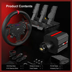 PXN VD6 Bundle PC Steering Wheel and Pedals, 6Nm Direct Drive Servo Motor Base, W AS Racing Wheel, Hall Effect 2-Pedal Set, Table Clamp