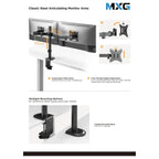 MXG BMA-24P Dual Monitor Steel Articulating Monitor Mount, Matte Black