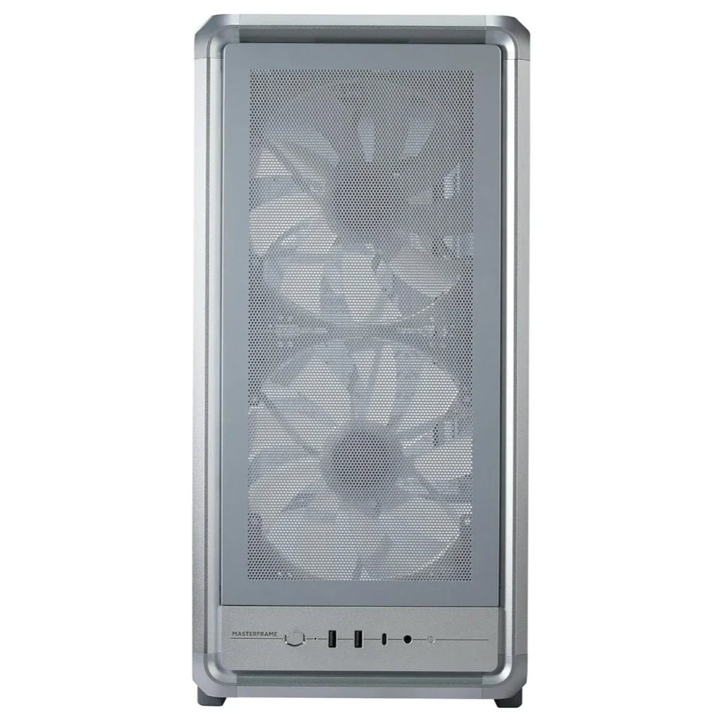 Cooler Master MasterFrame 500 Mesh ARGB Mid Tower Case, Open-Frame Mesh Design, 2x200mm ARGB and 1x120mm ARGB Fans, USB-C Gen 2x2, Silver