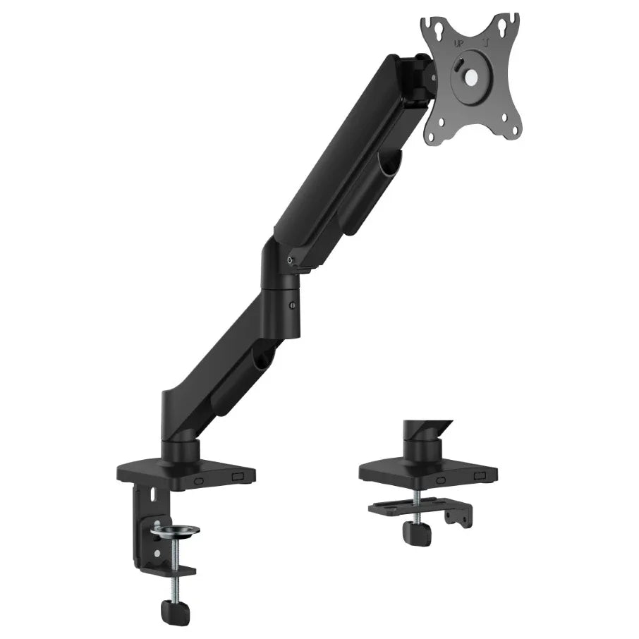 MXG EMA-12 Economical Mechanical Spring Monitor Arm, Keyhole Pattern, Built-in Cable Management, Free-Tilting Design, Swivel Ability, Built-in Spring Tension Mechanism, Desk Clamp and Grommet, 360 Degree Rotary VESA Plate