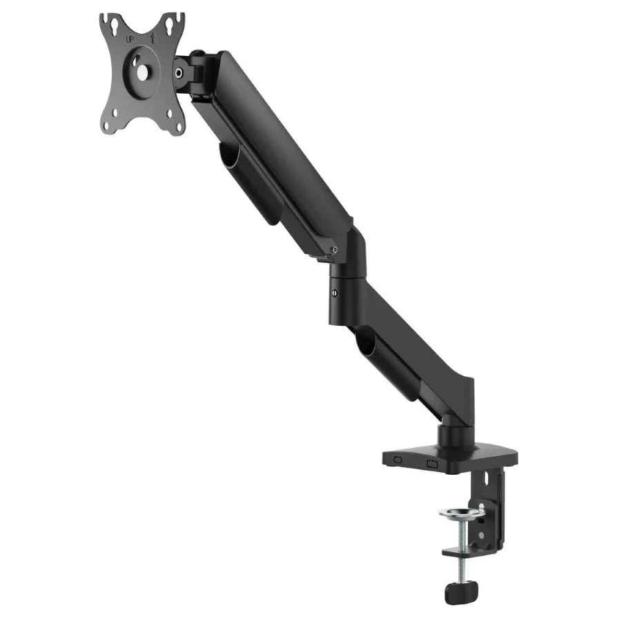 MXG EMA-12 Economical Mechanical Spring Monitor Arm, Keyhole Pattern, Built-in Cable Management, Free-Tilting Design, Swivel Ability, Built-in Spring Tension Mechanism, Desk Clamp and Grommet, 360 Degree Rotary VESA Plate
